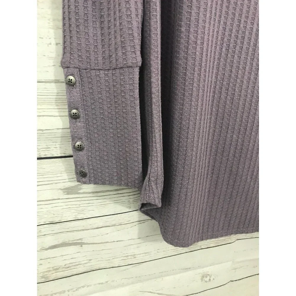 Chaser Top Womens Size M Waffle Knit Long Sleeve P - Picture 5 of 8